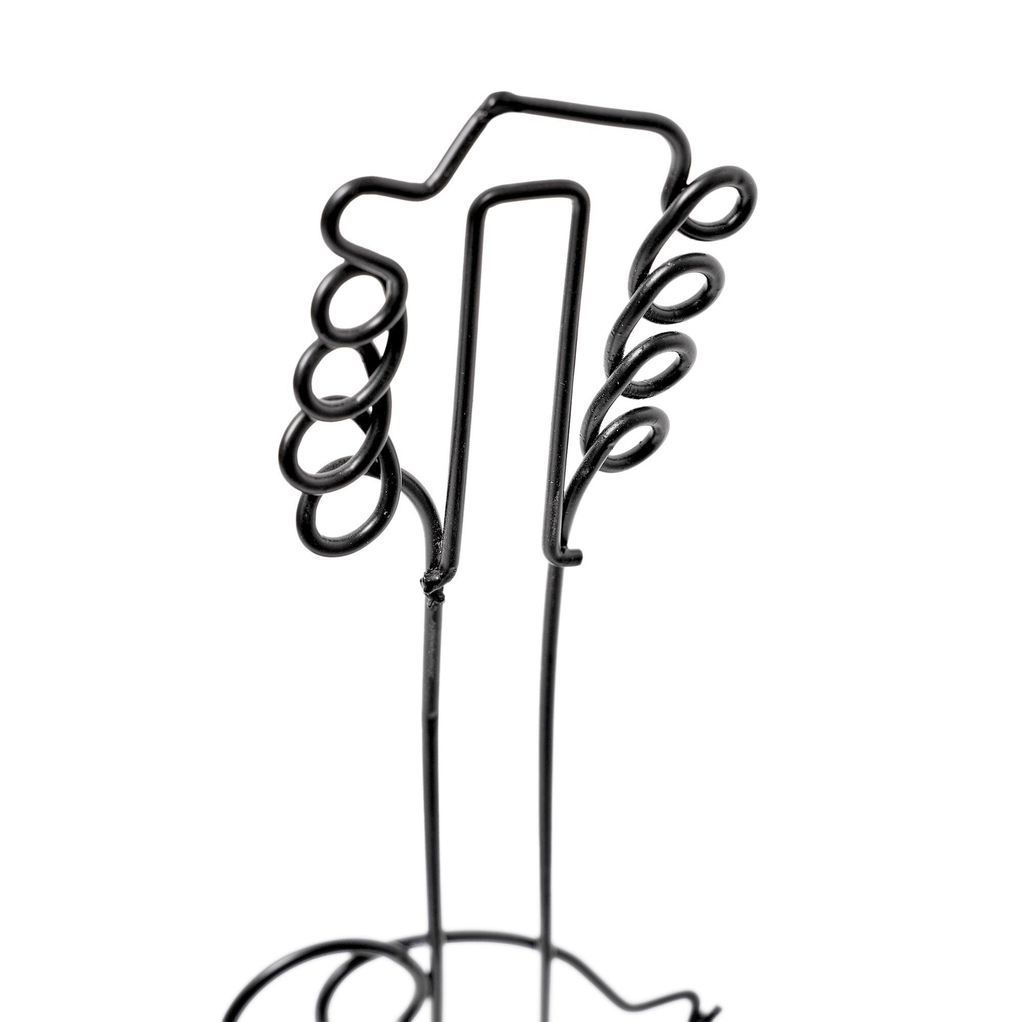 American Art Decor Grand Ole Opry Wire Guitar Tabletop Sculpture with Wooden Base - 7" H x 12.75" L